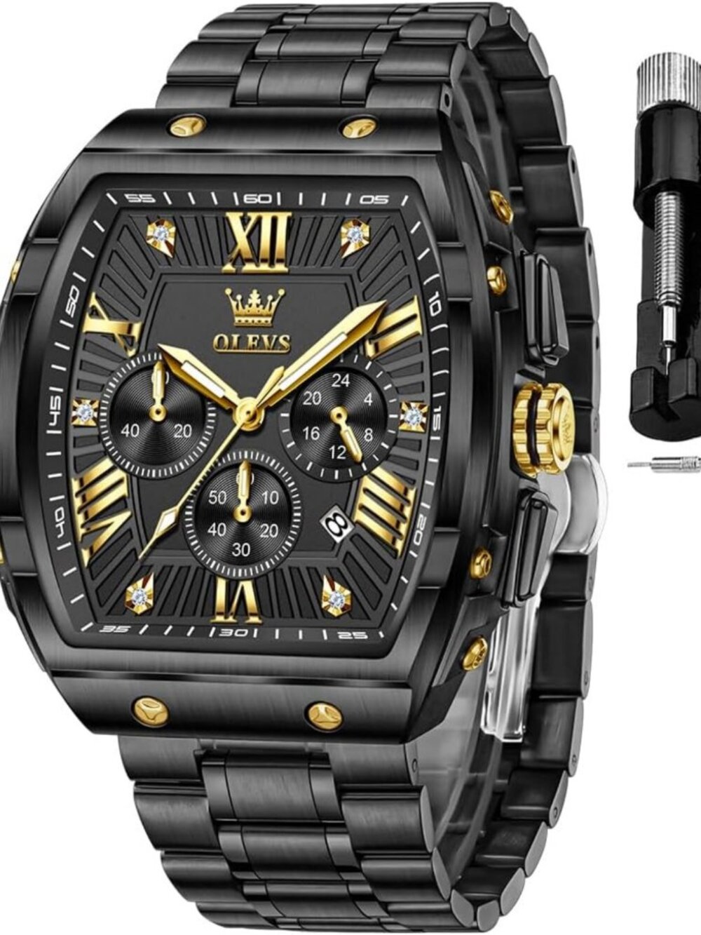 Stylish Men's Analog Chronograph Dress Watch - Waterproof, Luminous, Stainless